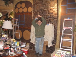 Muralists become delirious - we feed them wine and cheese and avert disaster.